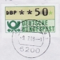 Bund ATM 1 - Marke zu 50 Pf in Spritzguss-Type als portoger. EF auf Inlands-Drucksache bis 20g von 1982-1984, codiert, mit Terminal-Stempel WI/ tb
