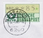 Bund ATM 1 - Marke zu 85 Cent in Gravur-Type als portoger. EF auf Inlands-Luftpost-Brief bis 20g von 1983 nach Berlin, Terminal-Stempel WI / tb