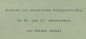 Buch ber die Postverhltnisse in Hessen - 18. Jahrhundert bis etwa 1910/1915