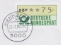 Bund ATM 1 - Marke zu 75 Pf in Gravur-Type als portoger. EF auf Luftpost-Drucksache vom Juli 1984 nach Grobritannien, Terminal-Stempel Hannover / ec