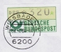 Bund ATM 1 - Marke zu 320 Pf in Gravur-Type als portoger. EF auf Auslands-Einschreibe-Brief bis 20g vom Mai 1984 in die USA, AnkStpl., mit TQ: Bfsdg.  WI / ta