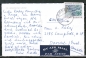 Bund 594 als portoger. EF mit 50 Pf Naturschutzjahr auf Luftpost-Postkarte von 1969 nach Kanada, Marke defekt !