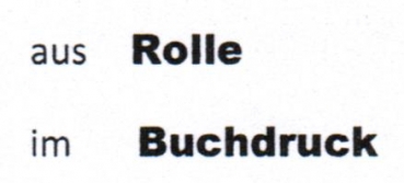 Marken aus Rolle im Buchdruck