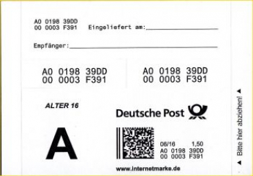 Label der Deutschen Post AG fr 
