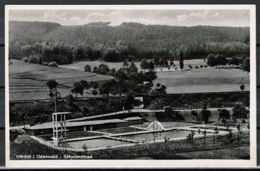 AK H�chst, Schwimmbad, gelaufen 1951
