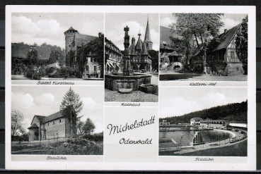AK Michelstadt mit einigen Sehensw�rdigkeiten, 1930er-Jahre