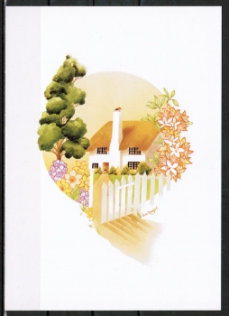 Ansichtskarte von Vera D. (Dragicic?) - (Haus mit grnem Baum und Blumen)