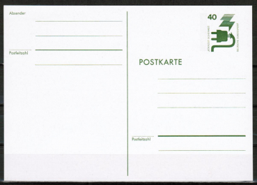 Bund 699 als Ganzsachen-Postkarte mit eingedruckter Marke 40 Pf Unfallverhtung - Postkarte mit altem Adress-Vordruck - ungebraucht