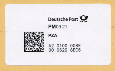 Label der Deutsche Post AG fr Postzustellungsauftrge - 