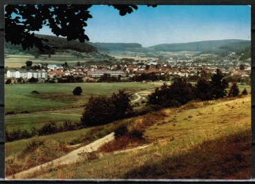 Ansichtskarte Hchst, Teilansicht mit Schule, um 1975