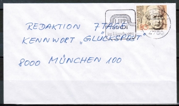 Bund 1156 / Heuss / EZM aus Block 18 als portogerechte EF auf Inlands-Brief bis 20g von 1982-1989