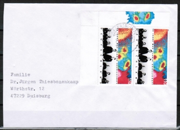 Bund 1973 als portoger. MeF mit 2x 110 Pf Max Planck auf Inlands-Kompakt-Brief 20-50g von 1999