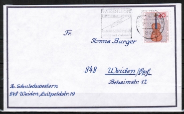 Bund 784 als portoger. EF mit 40 Pf Wohlfahrt 1973 auf Inlands-Brief bis 20g von 1973-1974