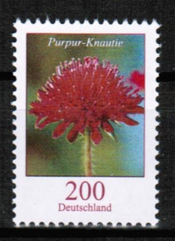Fr die Blumen-Marke 200 Cent Purpur-Knautie gab es bisher noch keine portogerechte EF- und wohl nur 2 nicht sehr attractive MeF-Verwendungen !
