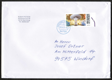 Bund 3674 als potoger. EF mit 275 Cent Heidelberger Platz, Berlin auf C5-Inlands-Brief ber 2 cm Dicke von 2022-heute, ca. 23 cm lang