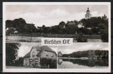 Ansichtskarte Rietschen, gelaufen 1952