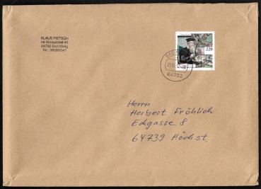 Bund 2918 als portoger. EF mit 220 Cent Mercator auf schwerem C5-Inlands-Brief �ber 2 cm Dicke von 2012