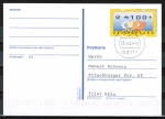 Bund ATM 3.3 - mageres Posthorn - Marke zu 100 Pf  als portoger. EF auf Inlands-Postkarte vom Ersttag 23.5.2001, codiert