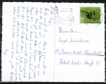 Bund 608 als portoger. EF mit 20 Pf Gandhi auf Inlands-Postkarte von 1969-1971 im Ankauf gesucht !