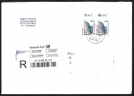 Bund 2313 als portoger. MeF mit 2x 1,80 ¤ SWK aus Bogen mit OR/ER auf Inlands-Einwurf-Einschreibe-Brief über 50g von 2016-2019, codiert, B6-Format