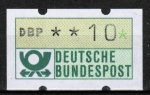 Bund ATM 1 - mit "dickem DBP" aus Nagler-Automaten - nur in 10 Pf-Wertstufen von 10 Pf bis 9990 Pf / 99,90 DM vom 14.4.1992