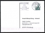 Bund 1341 C/o.g. als portoger. EF mit 60 Pf SWK C/o.g. oben geschnitten aus MH auf Sammel-Anschriftenprüfungs-Postkarte von 1993-2002
