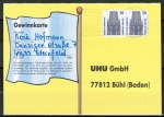 Bund 1340 C- und D-Marke mit 50 Pf SWK oben und unten geschnitten getrennt auf Inl.-Postkarte von 1997-2002, codiert