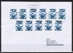 Bund 1347 u.g. als portoger. MeF mit 11x 10 Pf SWK unten geschnitten aus MH auf Sammler-Brief bis 20g von 1999