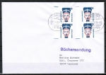 Bund 1398 als portoger. MeF mit 2x - 2x 20 Pf o.g./u.g.-Paare auf Inlands-Bchersendung bis 20g vom April 2002, codiert