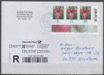 Bund 3471 als portoger. MeF mit 3x 110 Cent Blumen aus Bogen mit Rand auf Inlands-�bergabe-Einschreibe-Brief bis 20g von 2019-2021, codiert