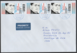 Bund 3938 als portoger. MeF mit 3x 110 Cent Bernhard Lichtenberg auf Auslands-Brief 14x20 cm von 2025-2026 nach Chile, AnkStpl. 20 cm lang