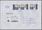 Bund 3695 als portoger. MeF mit 3x 170 Cent Briefe-Dauerserie aus Bogen mit SR auf C5-Einwurf-Einschreib-Brief �ber 2 cm Dicke von 2023-2024