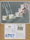 Bund 2218-2222 als portoger. Block-EF mit 720 Pf / 3,67 � Wohlfahrts-MH-Block 2001 auf gro�er P�ckchen-Adresse von 2001-2002, mit Label, Preis VHS
