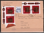 Bund 1023 als portoger. MiF mit 4x 60 Pf Tag der Briefmarke 1979 + 10 Pf B+S auf Nachnahme-Brief 20-50g von 1979 - Stempelmängel