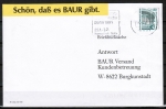 Berlin 796 D/u.g. als portoger. EF mit 80 Pf SWK D / unten geschnitten auf Briefdrucksache bis 20g von 1989-1991 ins Bundesgebiet, codiert
