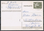 Bund 367y als portoger. EF mit 10 Pf Europa 1961 / fluoreszierendes Papier auf Inlands-Postkarte von 1961-1963