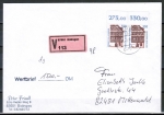 Bund 1746 als portoger. MeF mit 2x 550 Pf SWK mit Oberrndern auf Inlands-Wertbrief 1500 DM / bis 20g vom August 1994 / Ersttag