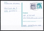 Bund 913 als portoger. MiF mit 10 Pf B+S - Serie Buchdruck aus Rolle als Zusatz auf 40 Pf B+S-GA-Postkarte von 1979-1982