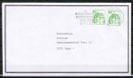 Bund 1038 o.g. als portoger. MeF mit 2x grner 50 Pf B+S - Marke oben geschnitten aus MH im Buchdruck auf Inlands-Brief bis 20g von 1989-1997