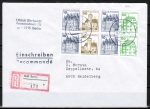 Bund B+S-Heftblatt 2,- DM mit grüner 50 Pf im Buchdruck als portoger. H-Blatt-EF auf VGO-Einschreib-Brief bis 20g von 1990-1991