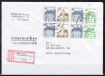 Bund B+S-Heftblatt 2,- DM mit grner 50 Pf im Buchdruck als portoger. H-Blatt-EF auf VGO-Einschreib-Brief bis 20g von 1990-1991