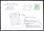 Bund 1038 LS u.g. als portoger. EF mit grner 50 Pf B+S - Marke unten geschnitten aus dem Letterset-MH auf Infopost mit Nachporto !!!