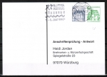 Bund 913+1038 u.g. als portoger. Zdr.-EF mit 10+50 Pf grne B+S als Zdr. unten geschnitten aus MH im Letterset-Druck auf Sammel-Anschriftenprf-Postkarte