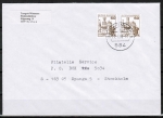 Bund 917 als portoger. MeF mit 2x brauner 60 Pf B+S - Serie aus Rolle auf Auslands-Brief bis 20g von 1988 nach Schweden