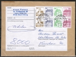Bund B+S-Heftblatt 3,- DM mit roter 60 Pf B+S - Marke als portoger. H-Blatt-EF auf Inlands-Pckchen-Adresse von 1982-1989