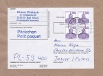 Bund 1141 als portoger. MeF mit 4x 120 Pf B+S -Serie aus Rolle auf Auslands-Päckchen-Adresse 500-1000g von 1982-1989 nach Polen