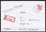 Bund 1143 als portoger. EF mit 300 Pf B+S - Serie aus Rolle im Buchdruck auf CEPT-Einschreibe-Brief bis 20g von 1982-1989 nach Griechenland, vs. Nr.