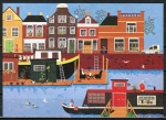 10 gleiche Ansichtskarten von Gudrun Fusch - "Ruhe am Kanal"