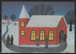 Ansichtskarte von W. Grönemeyer - "Dorfkirche im Winter"