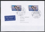 Bund 1355 als portoger. MeF mit 2x 120 Pf Sport 1988 auf Luftpost-Brief 15-20g von 1988-1989 nach Paraguay / AnkStpl.